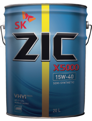 Моторное масло ZIC X5000 15W-40 6л. полусинтетическое 